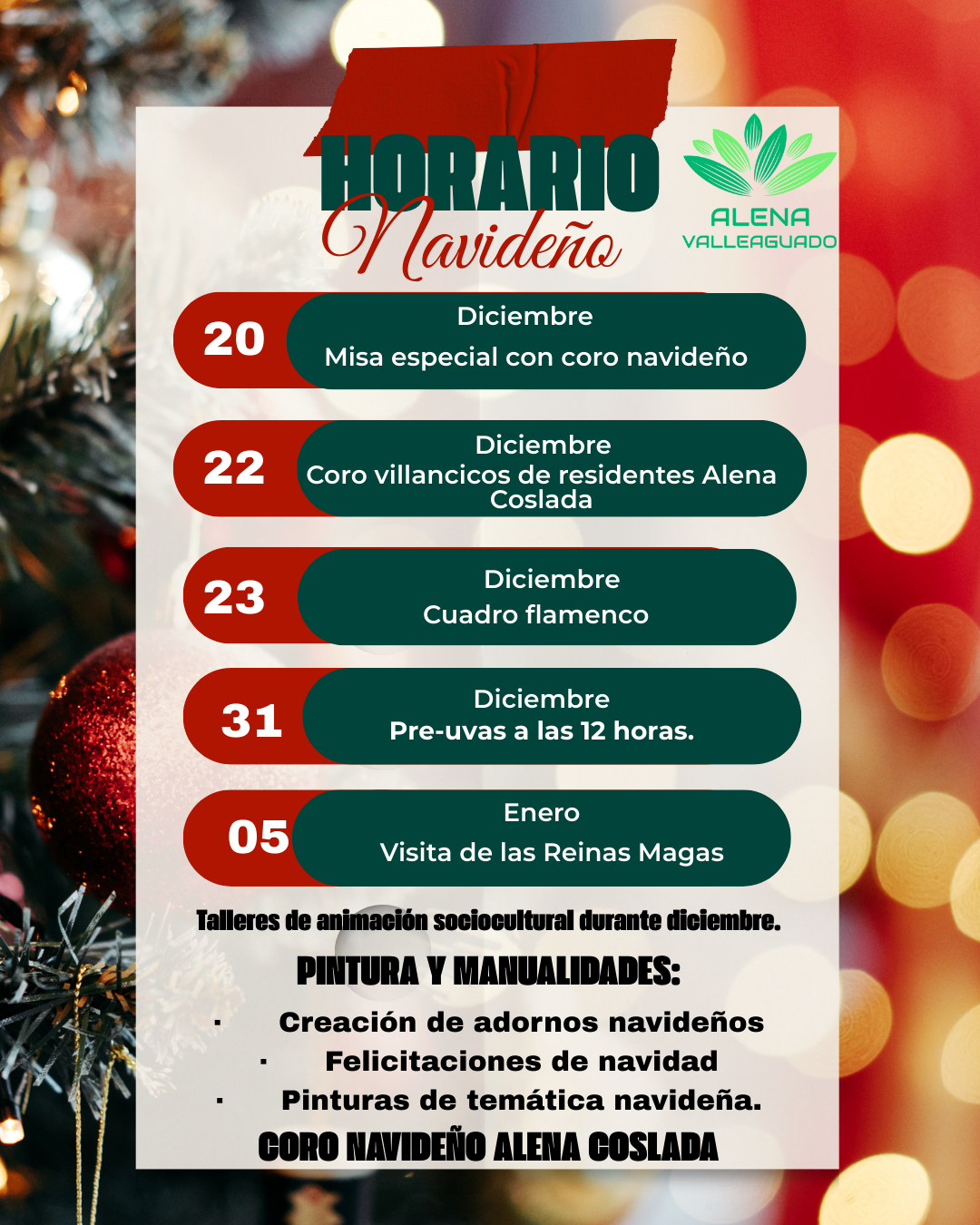 Programación navideña 2025 Alena Valleaguado